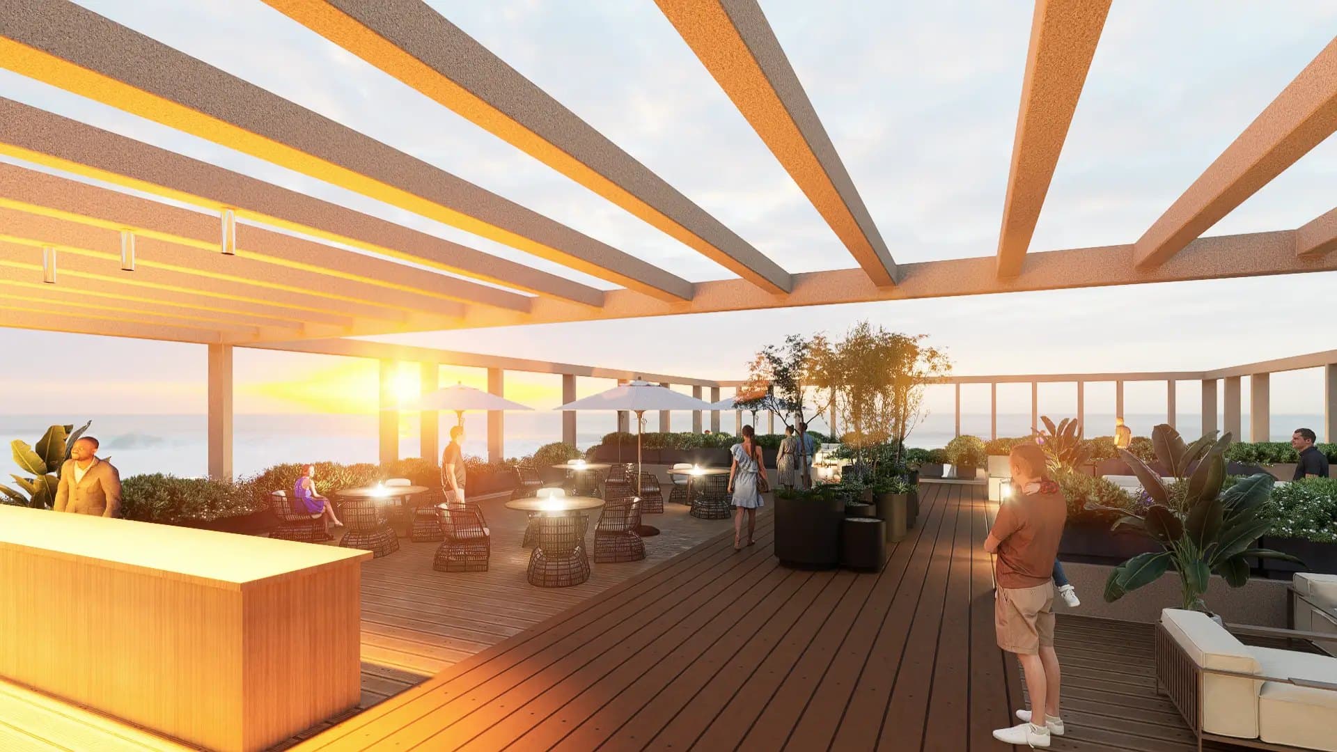 Roof garden bar