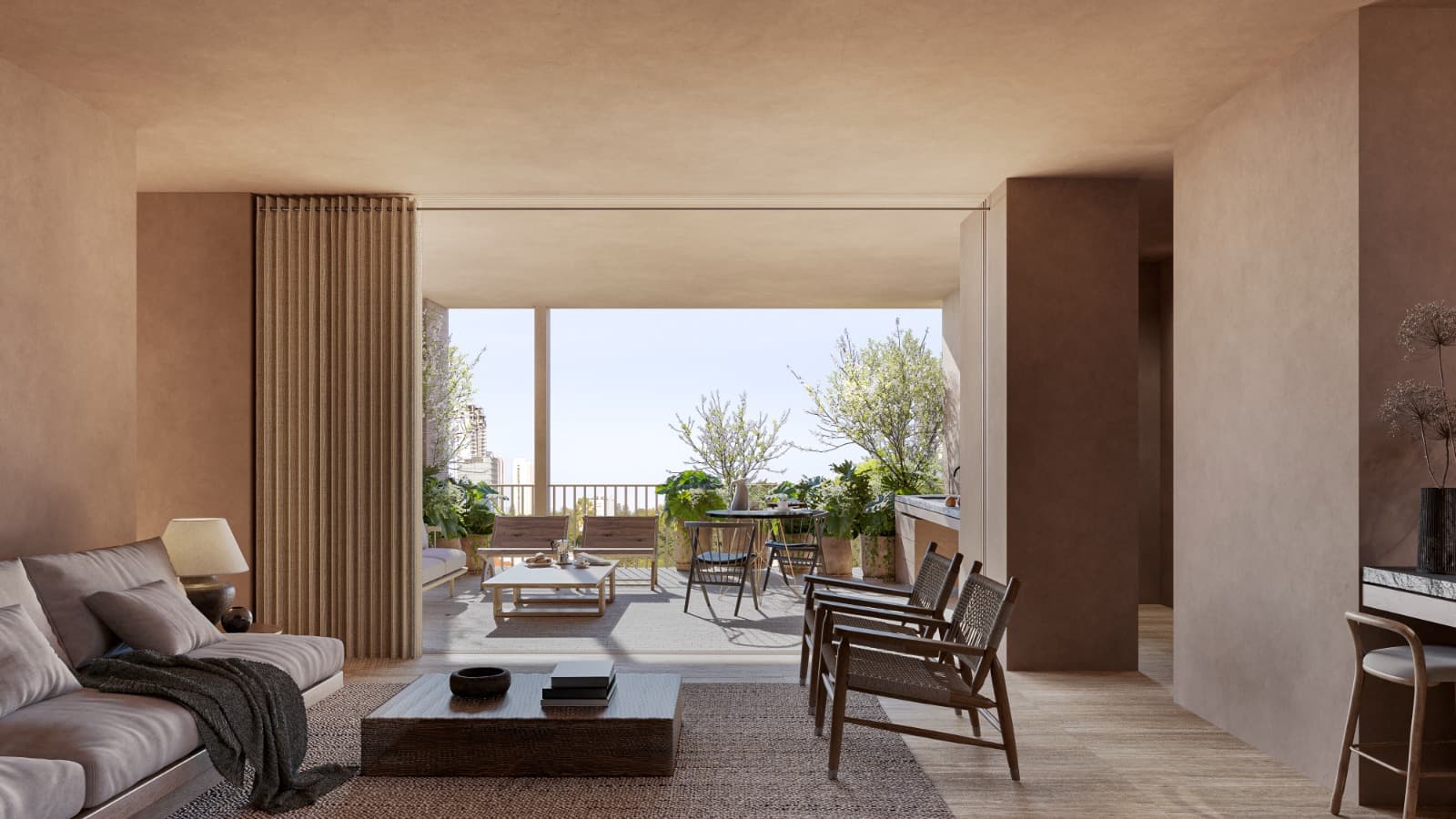 Estancia con terraza